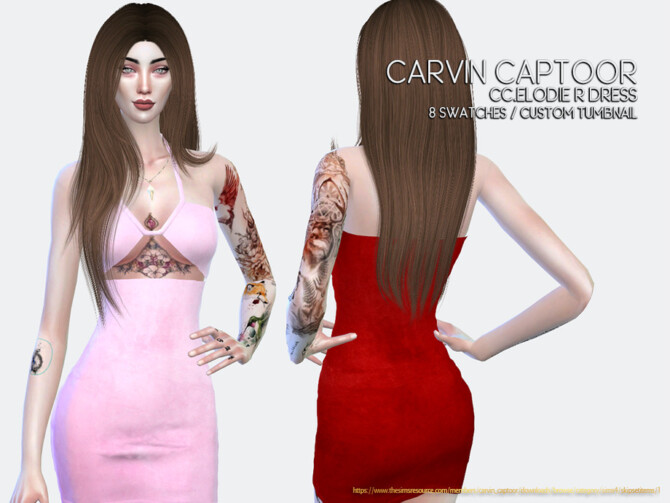 Sims 4 Elodie R Dress by carvin captoor at TSR
