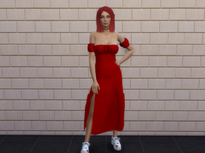 Sims 4 The Perfect Night Slit Dress by chrimsimy at TSR