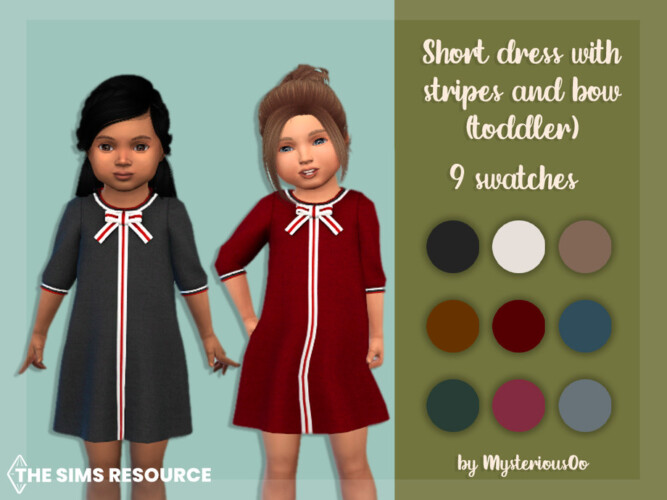 Short Dress With Stripes And Bow (toddler) By Mysteriousoo