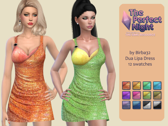 Sims 4 The Perfect Night Dua Lipa dress by Birba32 at TSR
