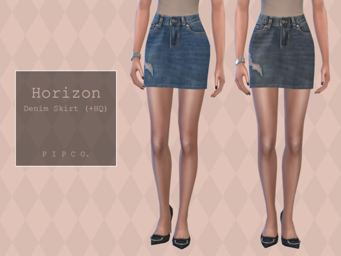 Sims 4 Horizon Denim Skirt by Pipco at TSR