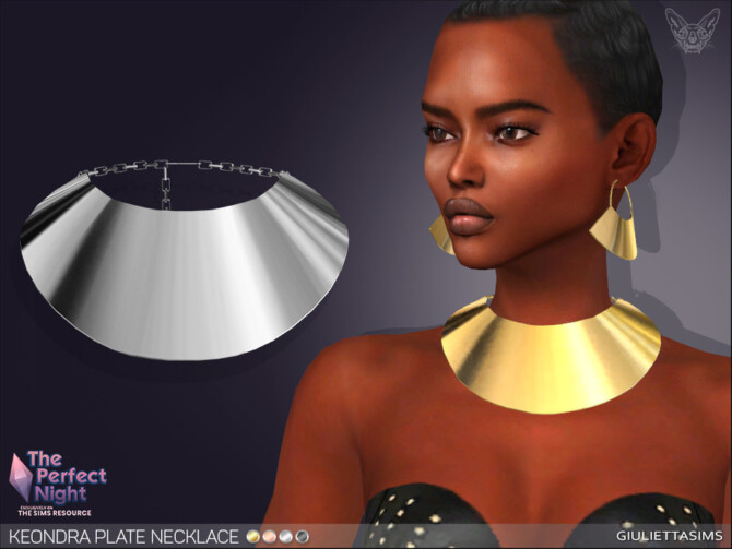 Sims 4 Keondra Plate Necklace by feyona at TSR