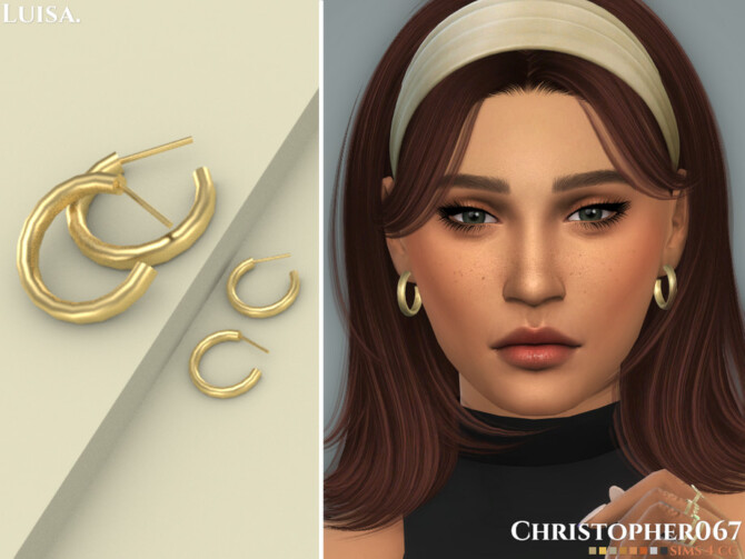 Sims 4 Luisa Earrings by Christopher067 at TSR