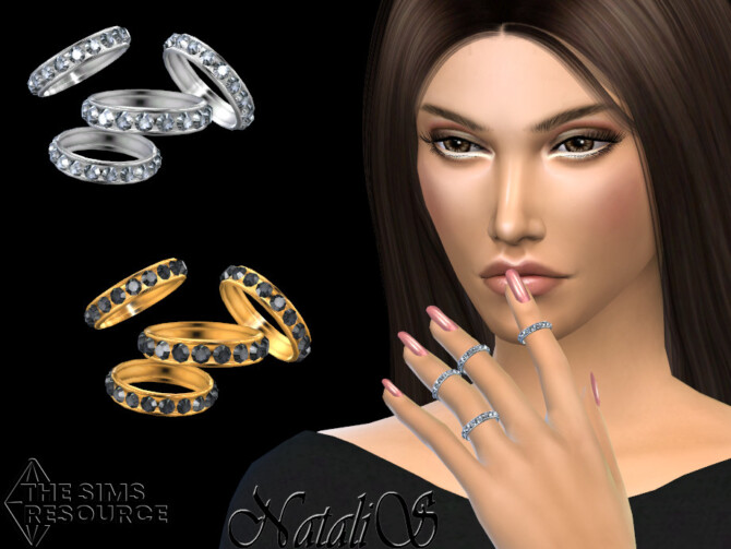 Tiny Diamond Rings Set By Natalis At Tsr Sims 4 Updates