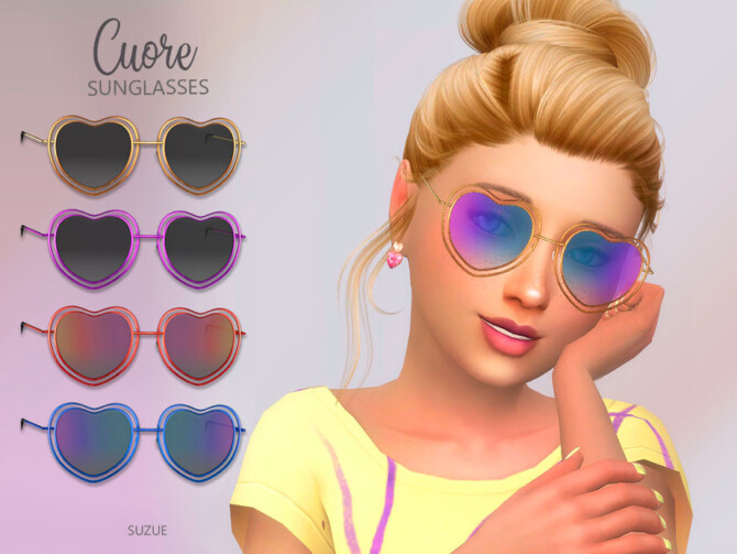 Sims 4 Cuore Sunglasses Child by Suzue at TSR