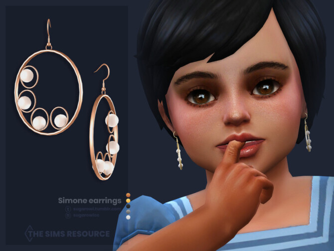 Sims 4 Simone earrings Toddlers version by sugar owl at TSR