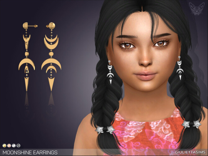 Sims 4 Moonshine Earrings For Kids by feyona at TSR