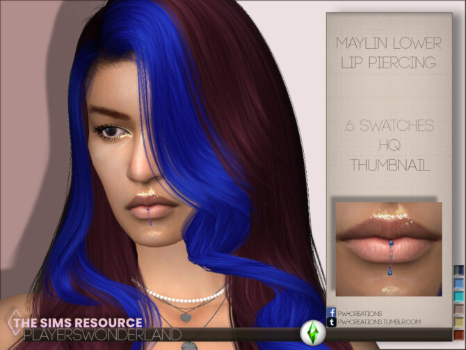 Sims 4 Maylin Lower Lip Piercing by PlayersWonderland at TSR