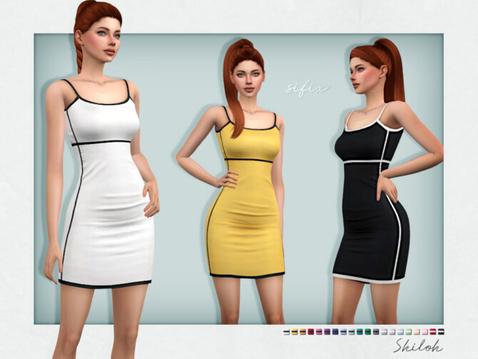 Sims 4 Shiloh Dress by Sifix at TSR