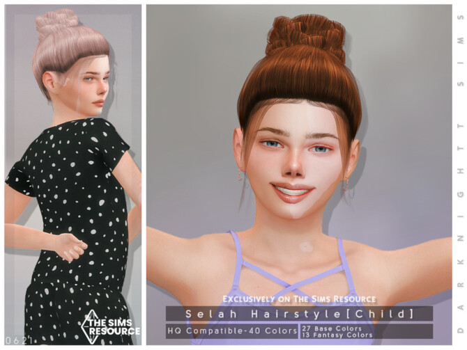 Sims 4 Selah Hair [Child] by DarkNighTt at TSR