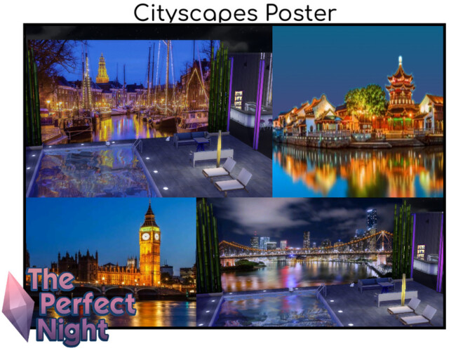 Sims 4 The Perfect Night LLS Cityscapes Poster by lavilikesims at TSR