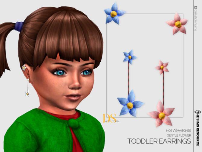 Sims 4 Gentle Flower Earrings Toddler by DailyStorm at TSR