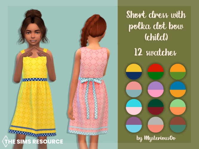 Short Dress With Polka Dot Bow (child) By Mysteriousoo