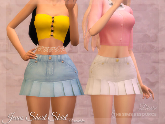 Jeans Short Skirt By Dissia