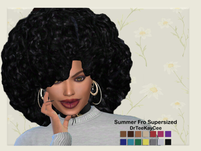 Sims 4 Summer Fro Supersized Hair by drteekaycee at TSR