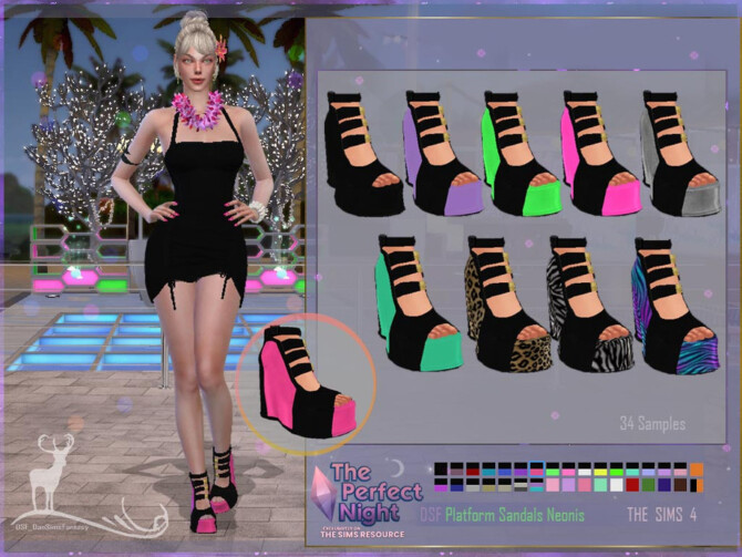 Sims 4 Platform Sandals Neonis by DanSimsFantasy at TSR