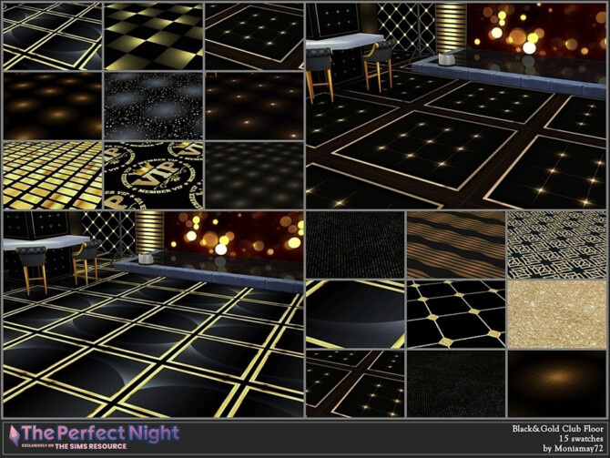 Sims 4 The Perfect Night Black&Gold Club Floor by Moniamay72 at TSR
