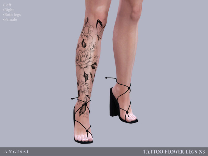 Sims 4 Flower legs N3 Tattoo by ANGISSI at TSR
