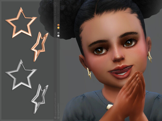 Sims 4 Constellation earrings Toddlers version by sugar owl at TSR