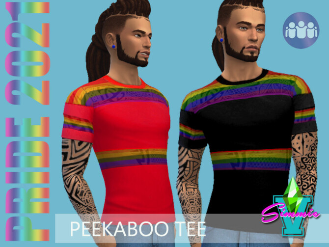Sims 4 Pride21 Peekaboo Tee by SimmieV at TSR