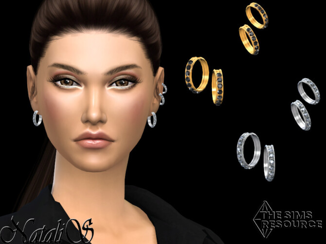 Sims 4 Tiny hoop diamond ear piercing by NataliS at TSR