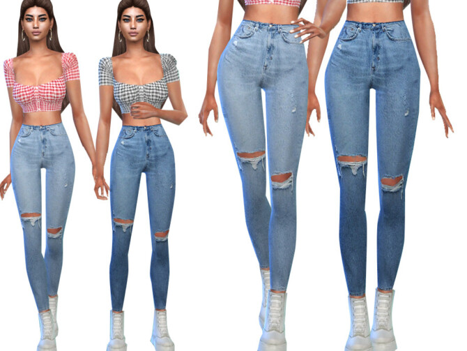 Sims 4 Ripped Casual Jeans by Saliwa at TSR