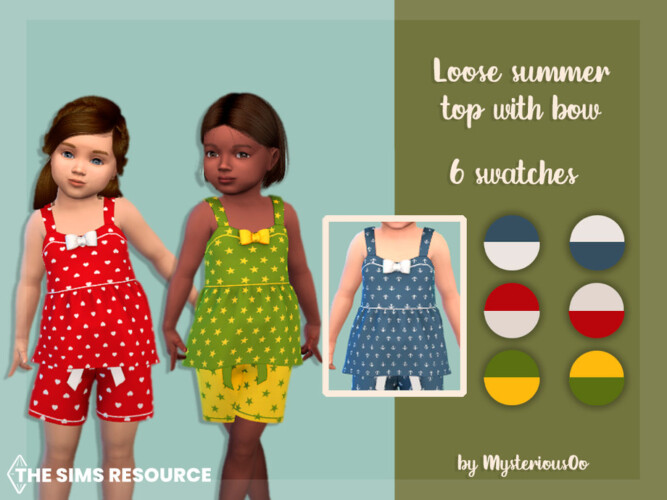 Loose Summer Top With Bow By Mysteriousoo