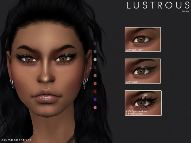 Sims 4 LUSTROUS eyeliner by Plumbobs n Fries at TSR
