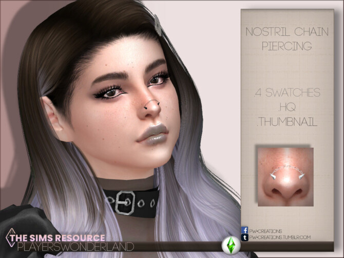 Nostril Chain Piercing By Playerswonderland At Tsr Sims 4 Updates