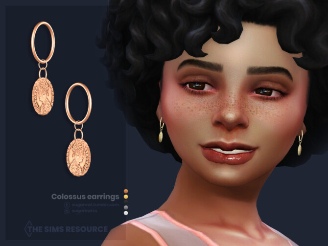 Sims 4 Colossus earrings Kids version by sugar owl at TSR