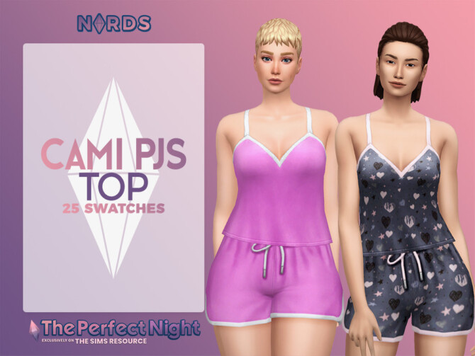 Sims 4 Cami PJs Top by Nords at TSR