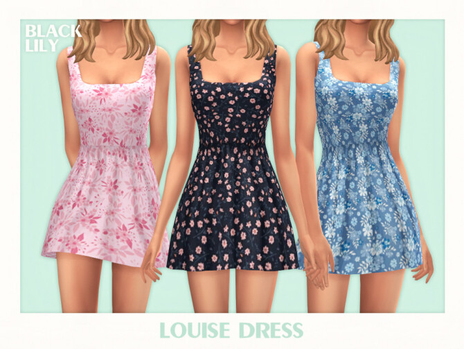 Sims 4 Louise Dress by Black Lily at TSR