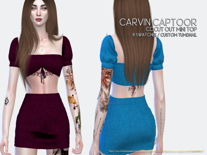 Sims 4 Cut Out Mini Top by carvin captoor at TSR