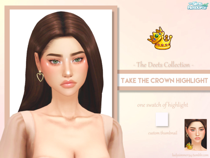 Sims 4 Take The Crown Highlight by LadySimmer94 at TSR