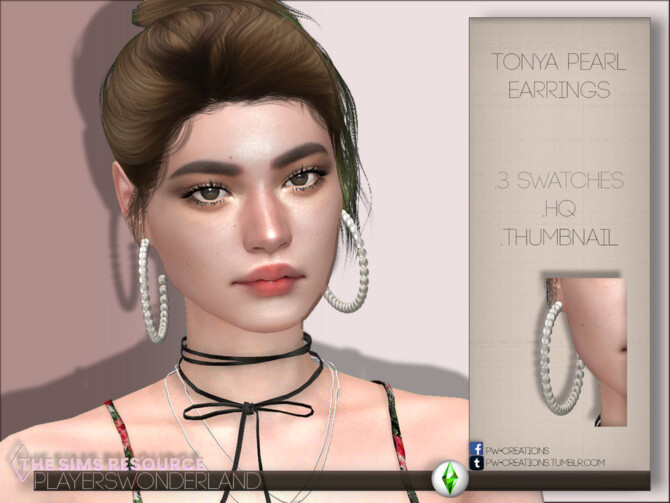 Sims 4 Tonya Pearl Earrings by PlayersWonderland at TSR