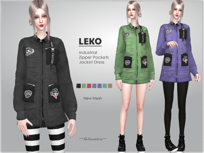 Sims 4 LEKO Industrial Jacket by Helsoseira at TSR