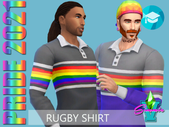 Pride21 Rugby Top by SimmieV at TSR » Sims 4 Updates