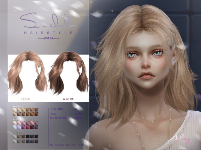 Sims 4 Hair 202124 by S Club WM at TSR