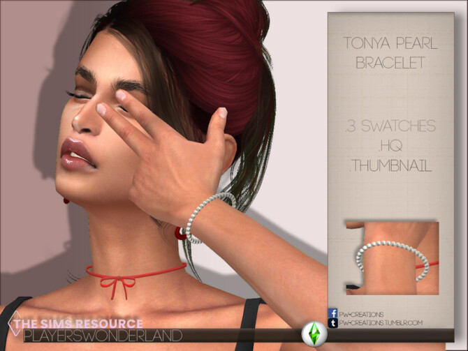 Sims 4 Tonya Pearl Bracelet by PlayersWonderland at TSR