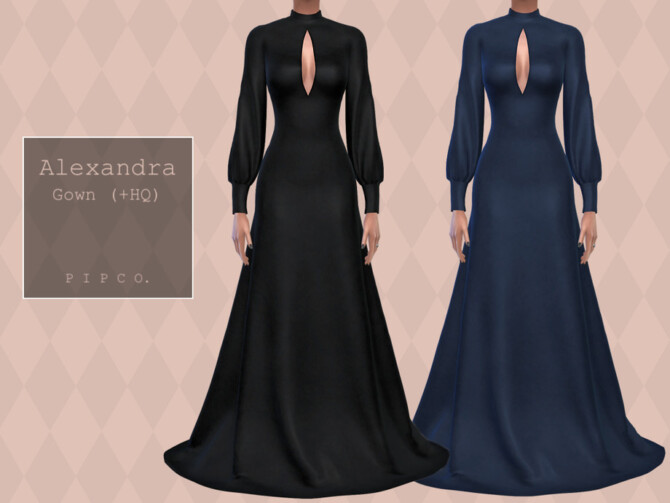 Sims 4 Alexandra Gown by Pipco at TSR