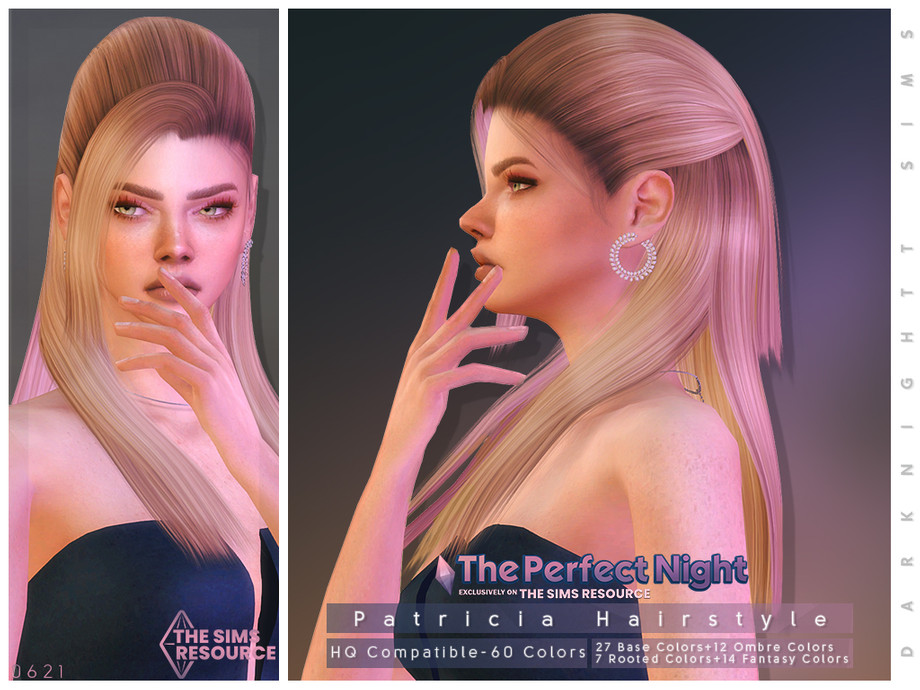 The Perfect Night Patricia Hairstyle by DarkNighTt at TSR » Sims 4 Updates