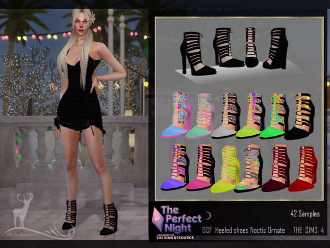 Sims 4 Heeled shoes Noctis Ornate by DanSimsFantasy at TSR