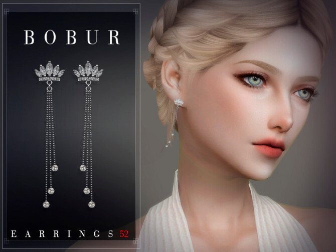 Sims 4 Earrings 52 by Bobur3 at TSR