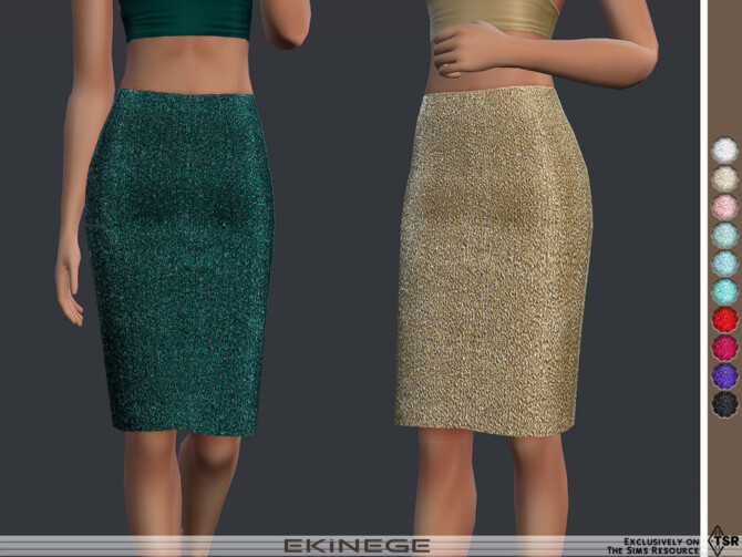 Sims 4 Sequin Pencil Skirt by ekinege at TSR