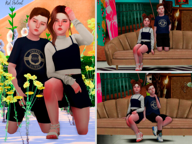 Sims 4 Kids Portrait PosePack by couquett at TSR