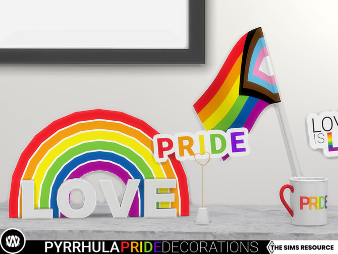 Sims 4 Pyrrhula Pride Decorations by wondymoon at TSR