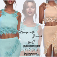 Blouse With Flowers (suit) By Sims House