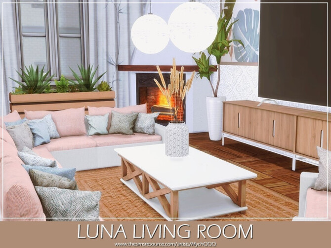 Sims 4 Luna Living Room by MychQQQ at TSR