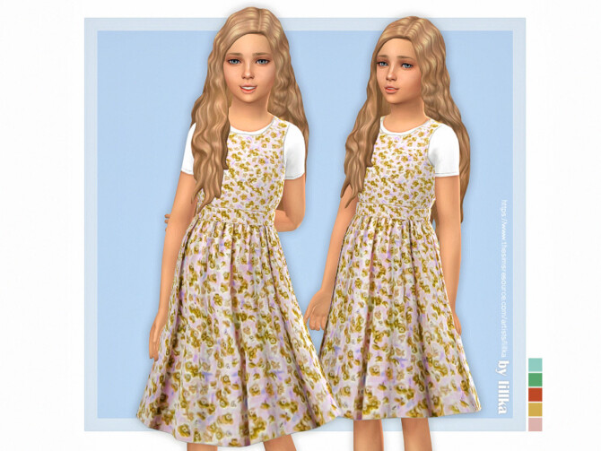 Sims 4 Zoe Dress by lillka at TSR