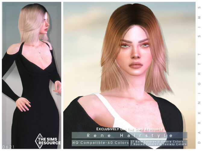 Sims 4 Rene Hairstyle by DarkNighTt at TSR
